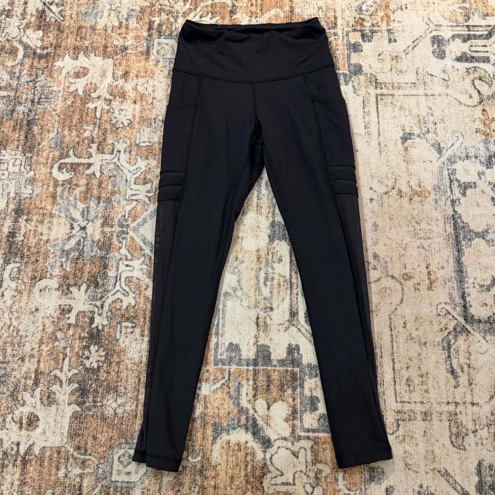The North Face FlashDry Leggings Size S Black Mesh Pocket Athletic Pants